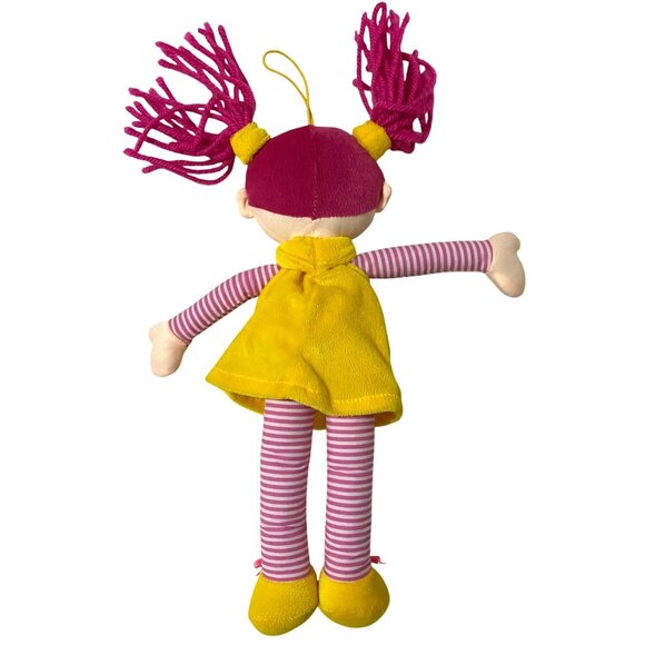 Vintage 90s Fickled Felicity Cloth Doll Girl Pink Hair Blue Eyes Smiling Face - Picture 4 of 6